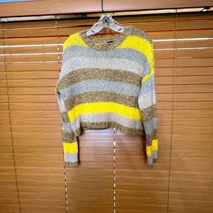 Moon & Madison Sweater L Knit Crewneck Ribbed Chunky Sweatshirt Top Stripe. Sz S